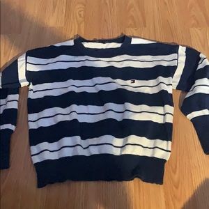 Tommy Hilfiger blue & white long sleeve pullover